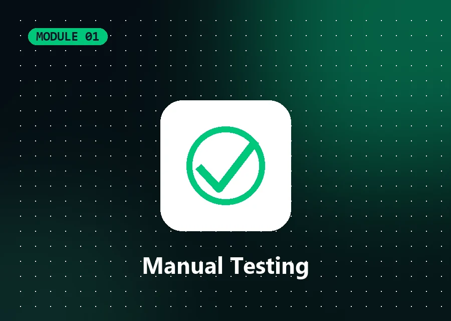 Manual testing module badge with a green checkmark